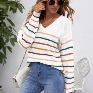 Striped crop sweater